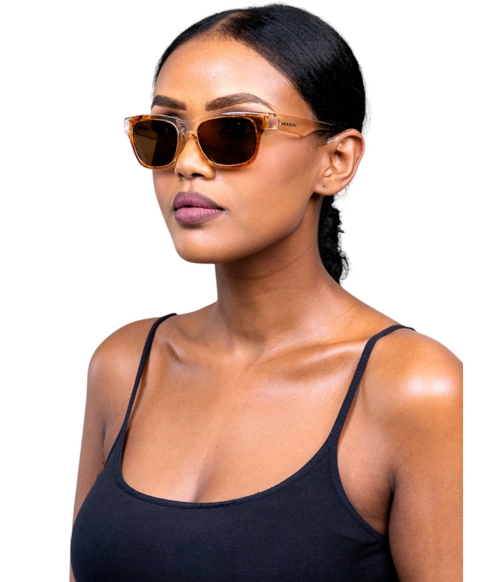 Lunettes de soleil Waridi Eyewear Nyasibahari - Marron clair
