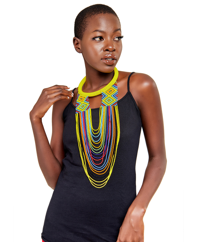 Yellow Chest Lay Zulu Necklace