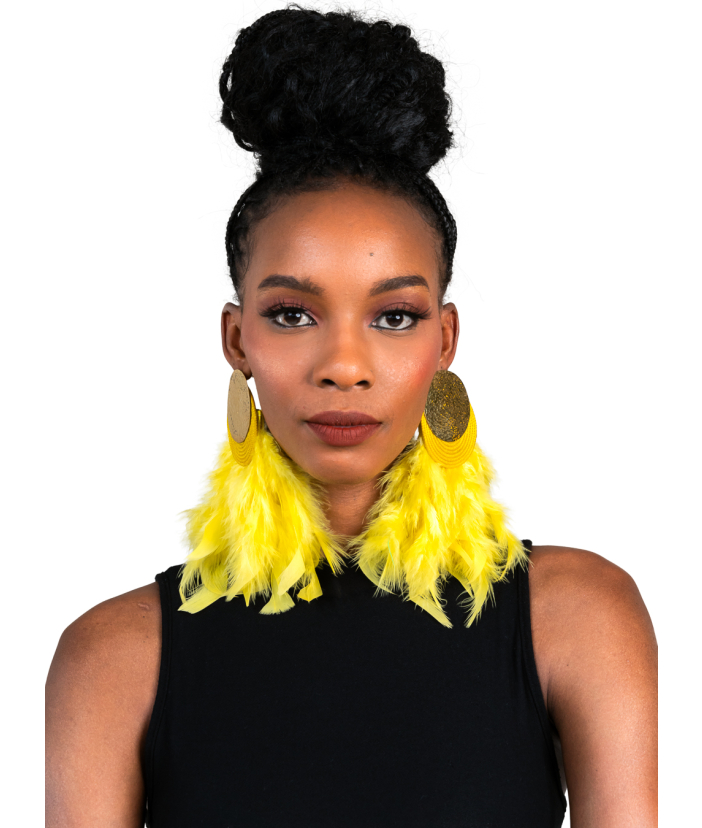 Yellow Circular Earrings