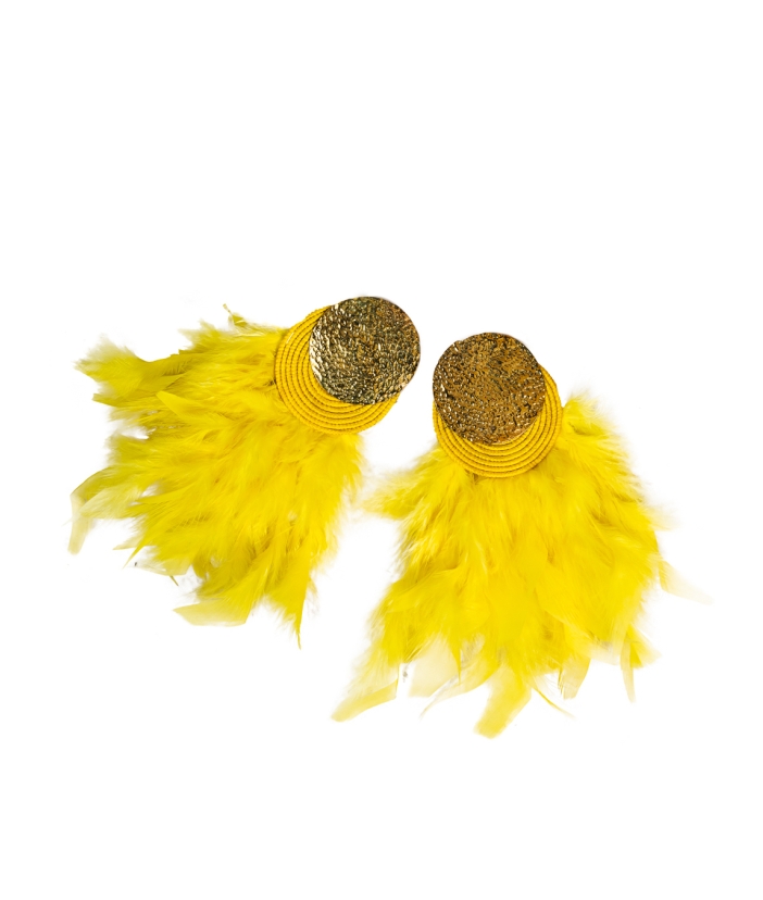 Yellow Circular Earrings