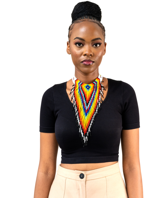Zulu Triangular MultiColored Necklace