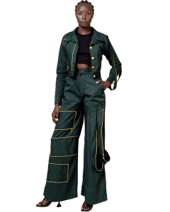 Green Cotton pants set