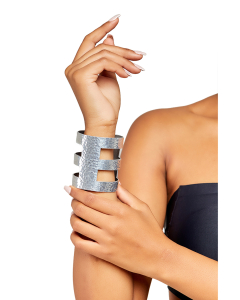 Silver Open Cut Hammered Adjustable Bracelet