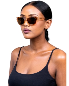Lunettes de soleil Waridi Eyewear Nyasibahari - Marron clair